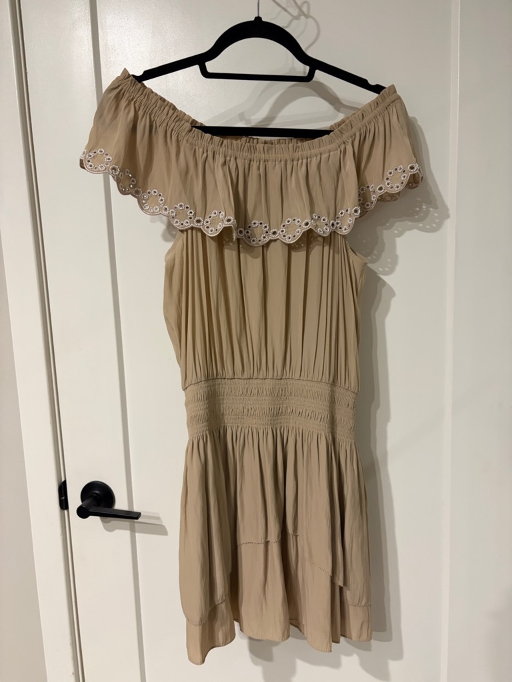 Ramy Brook Brown Ruffled Off-Shoulder Sundress